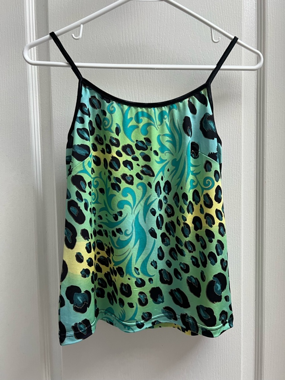 2000s Teal Cheetah Top